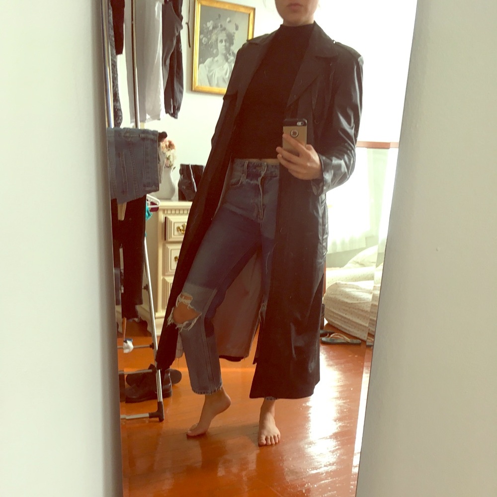 Vintage Leather Trench Coat